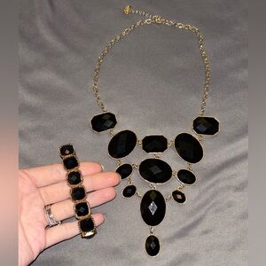 Statement necklace and bracelet